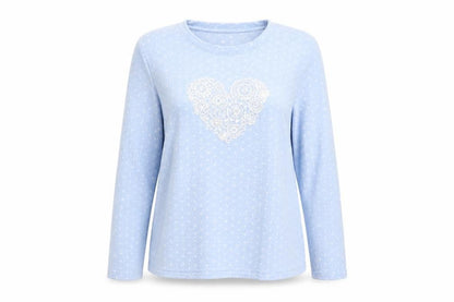Love To Lounge Womens Blue Polka Dot  Pullover Jumper Size M