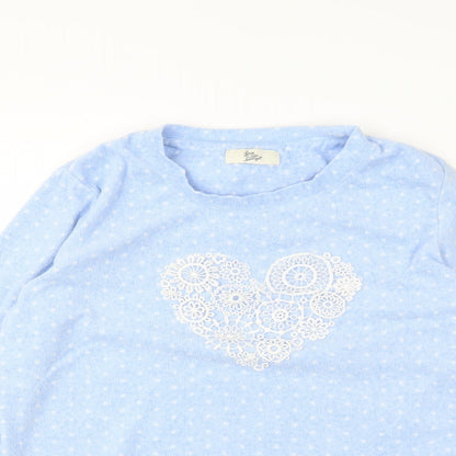 love to lounge Womens Blue Polka Dot  Pullover Jumper Size M