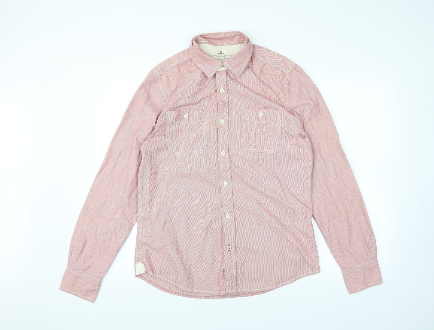 Mens UK Collar Size M Easy Smart Pink  Dress Shirt