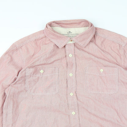 Mens UK Collar Size M Easy Smart Pink  Dress Shirt