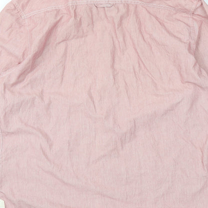 Mens UK Collar Size M Easy Smart Pink  Dress Shirt
