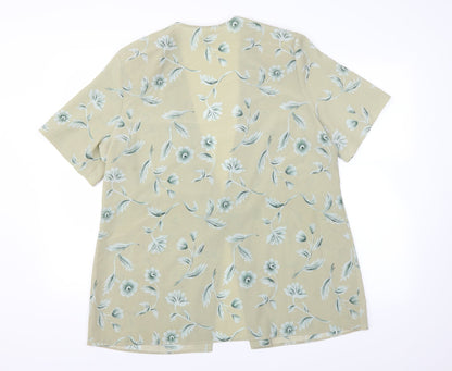 Classics Womens Green Floral  Cardigan Jumper Size 18