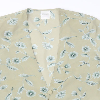 Classics Womens Green Floral  Cardigan Jumper Size 18