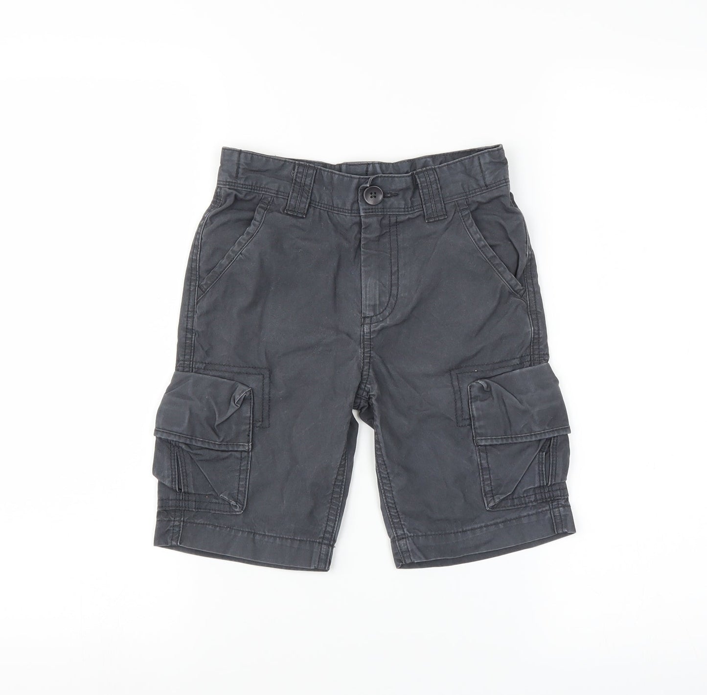Marks and Spencer Boys Blue   Cargo Shorts Size 5-6 Years - belted hoops