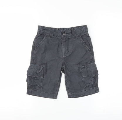 Marks and Spencer Boys Blue   Cargo Shorts Size 5-6 Years - belted hoops
