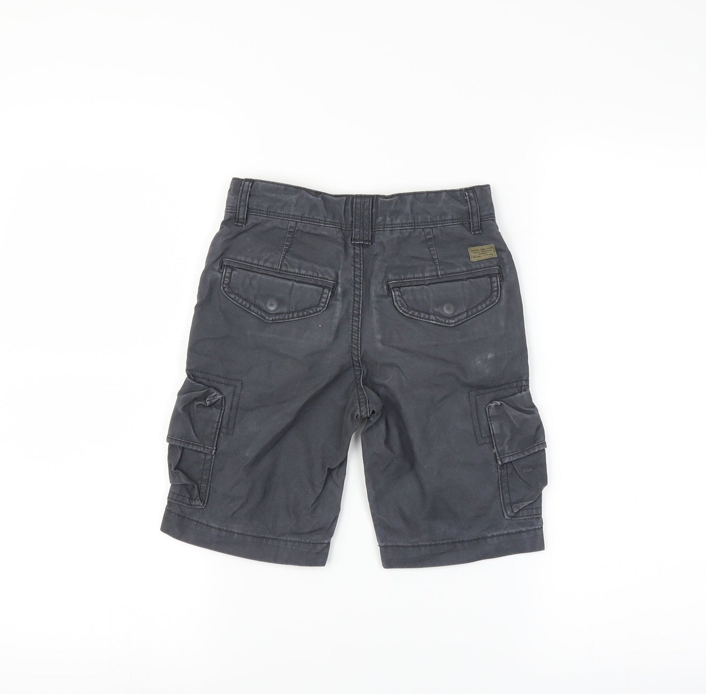 Marks and Spencer Boys Blue   Cargo Shorts Size 5-6 Years - belted hoops