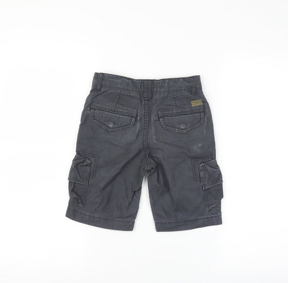 Marks and Spencer Boys Blue   Cargo Shorts Size 5-6 Years - belted hoops