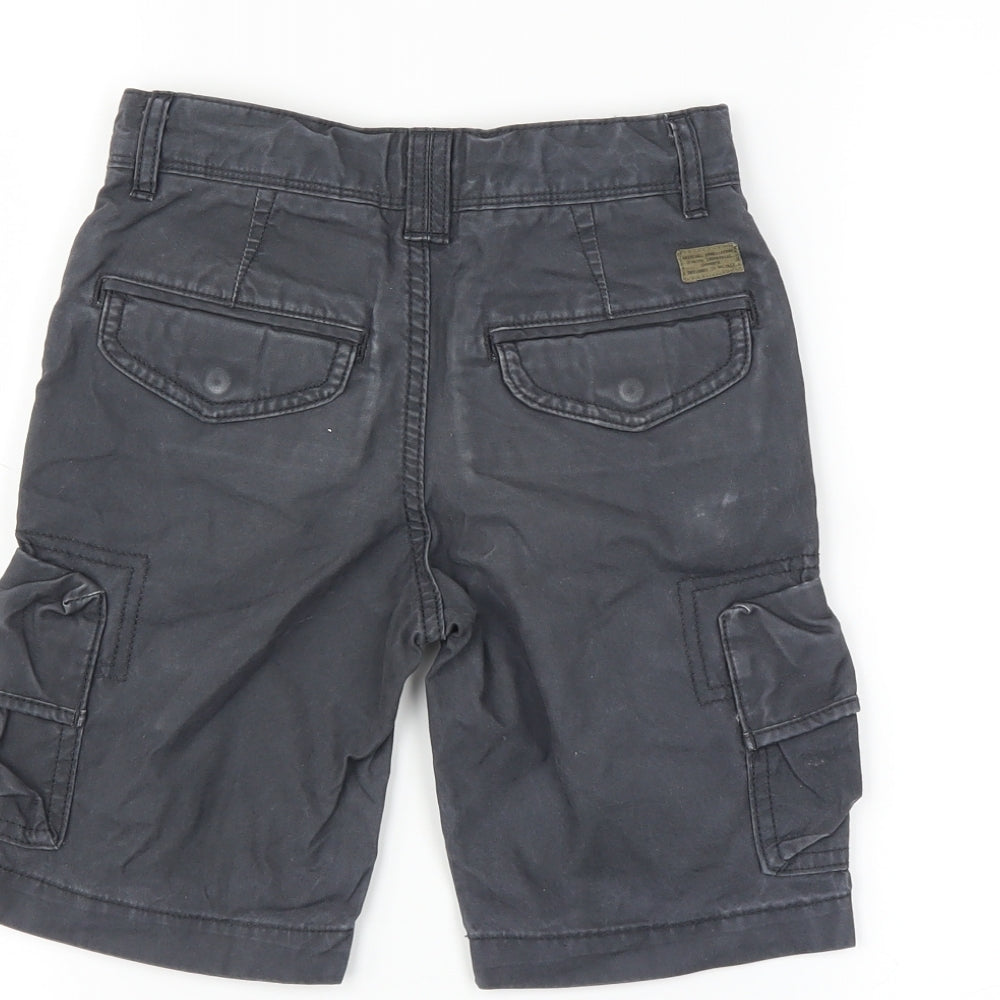 Marks and Spencer Boys Blue   Cargo Shorts Size 5-6 Years - belted hoops