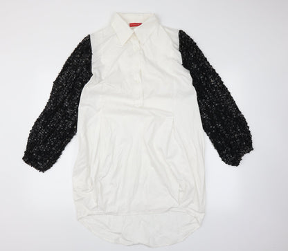 embroideries gallery Womens White   Basic Blouse Size L