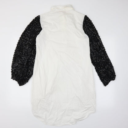 embroideries gallery Womens White   Basic Blouse Size L