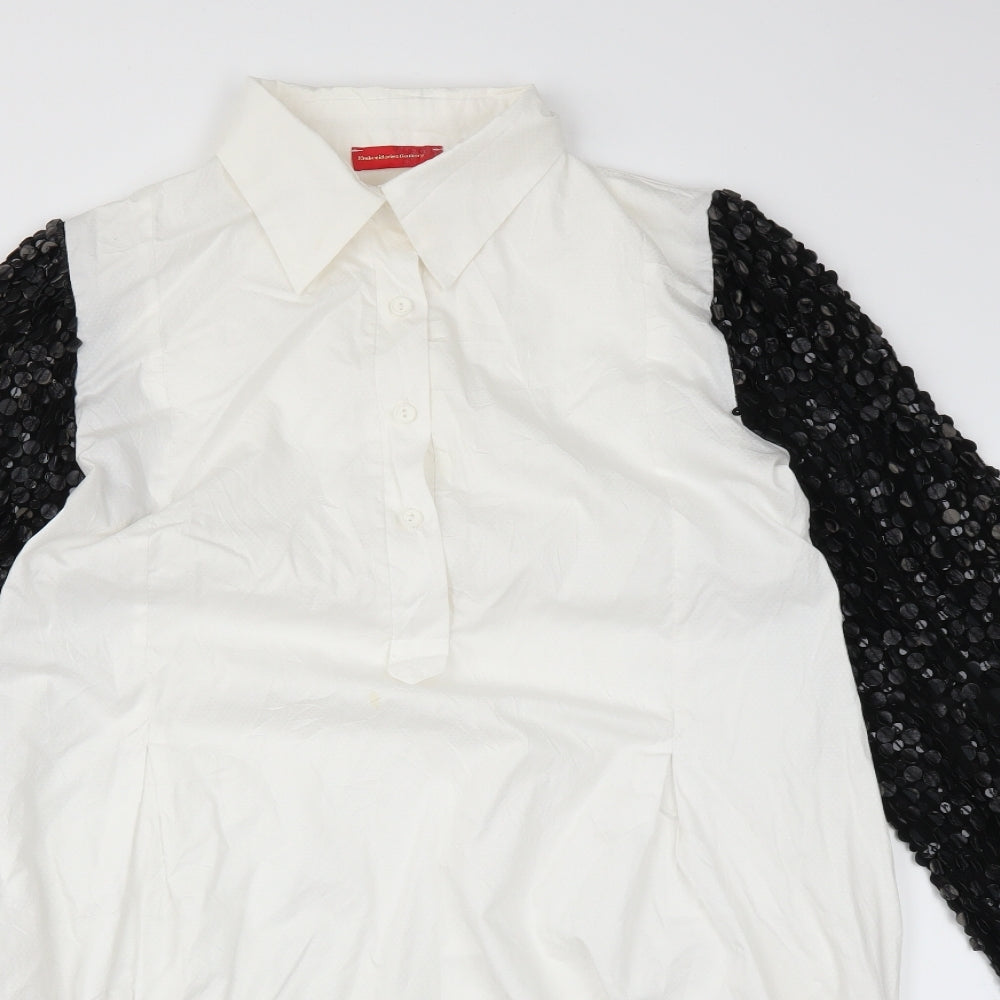 embroideries gallery Womens White   Basic Blouse Size L