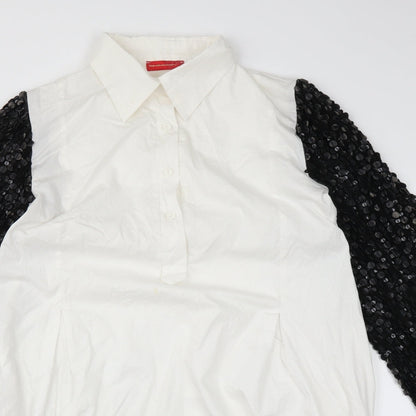 embroideries gallery Womens White   Basic Blouse Size L