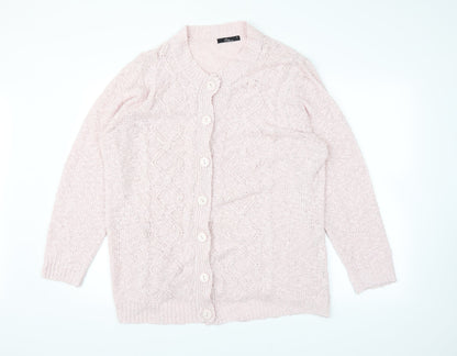 BM Womens Pink  Knit Cardigan Jumper Size XL