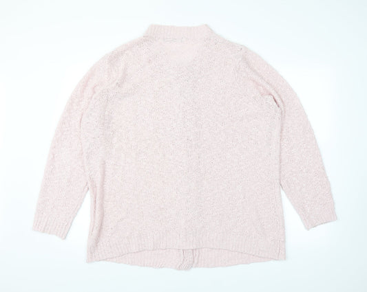 BM Womens Pink  Knit Cardigan Jumper Size XL