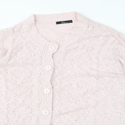 BM Womens Pink  Knit Cardigan Jumper Size XL