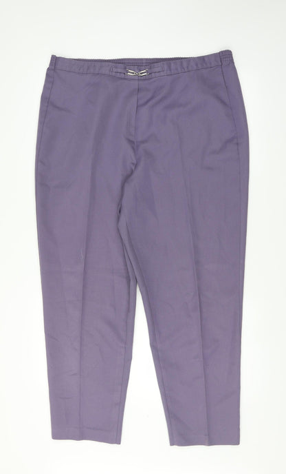 Womens UK Size 18 Preworn Regular Fit  Purple Trousers