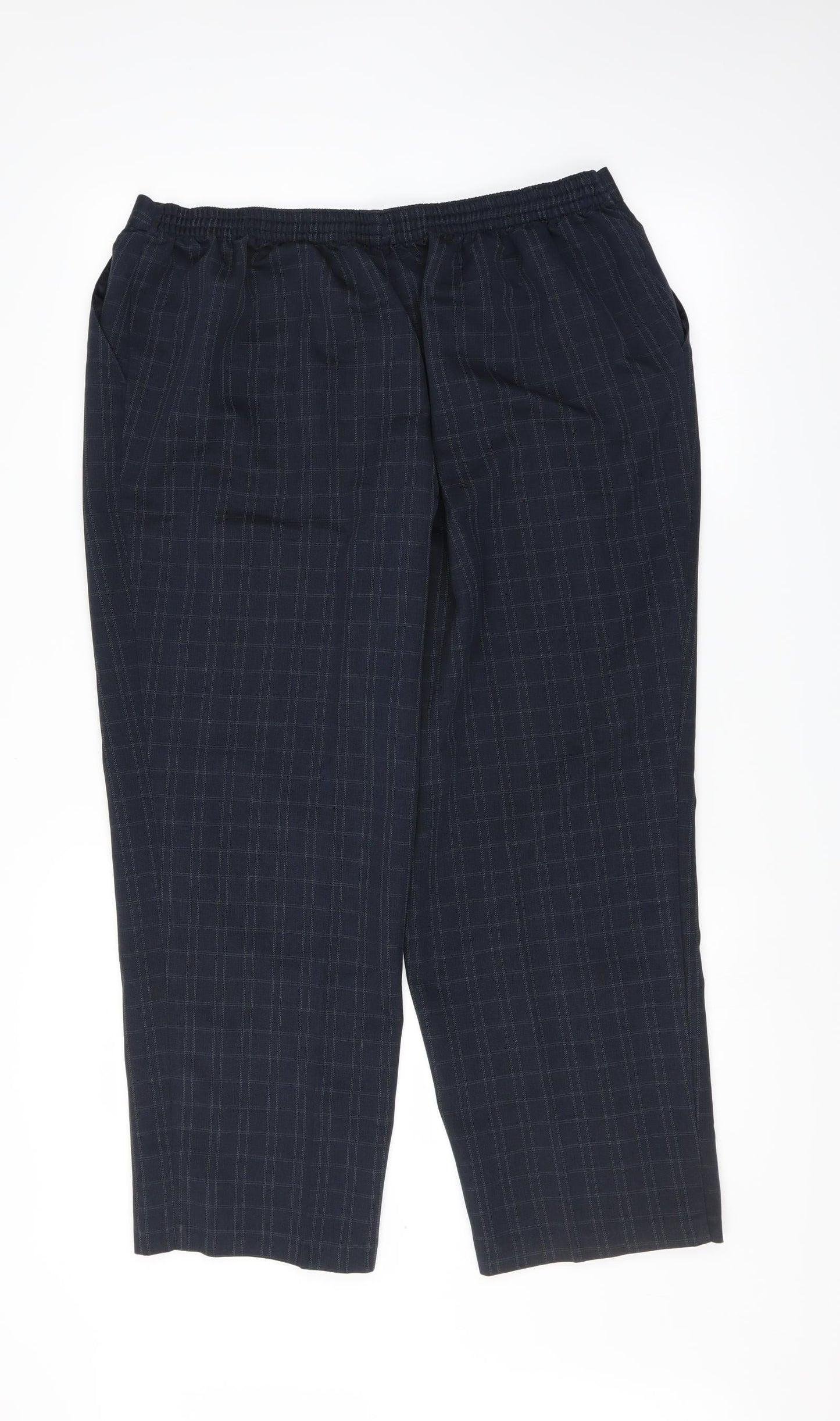 Womens UK Size 20 Marks and Spencer Regular Fit Dress Pants Blue Trousers