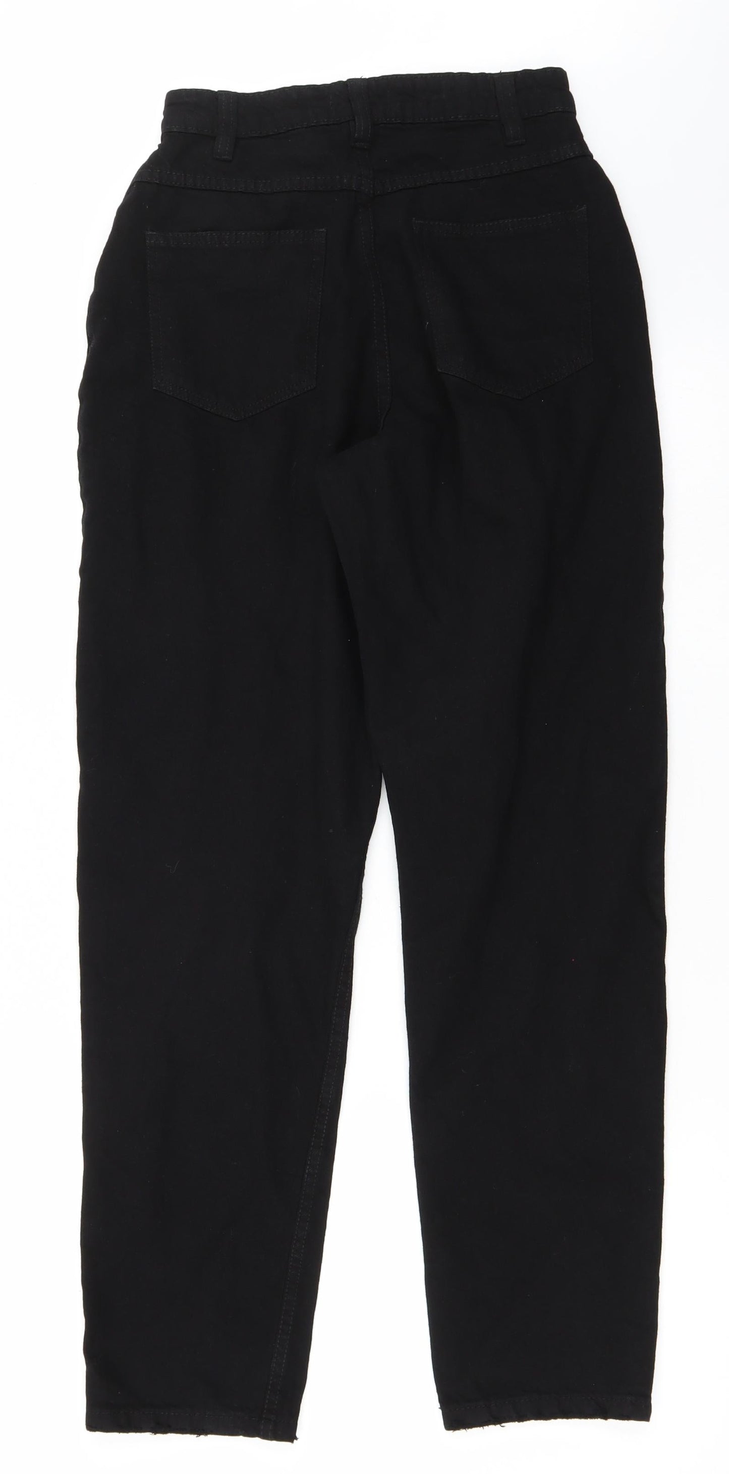 Pretty Little Thing Womens Black  Denim Mom Jeans Size 6 L30 in - Distressed Hems