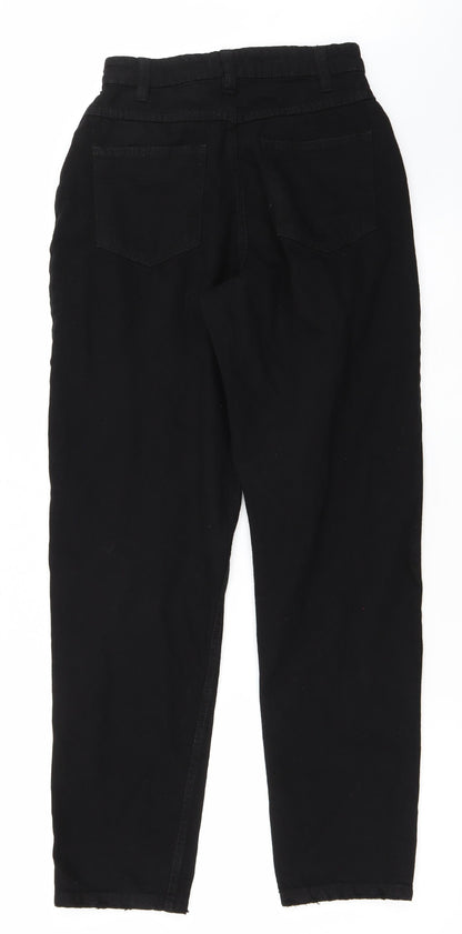 Pretty Little Thing Womens Black  Denim Mom Jeans Size 6 L30 in - Distressed Hems