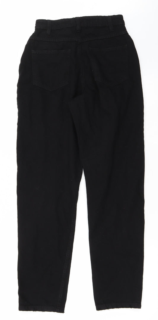 Pretty Little Thing Womens Black  Denim Mom Jeans Size 6 L30 in - Distressed Hems
