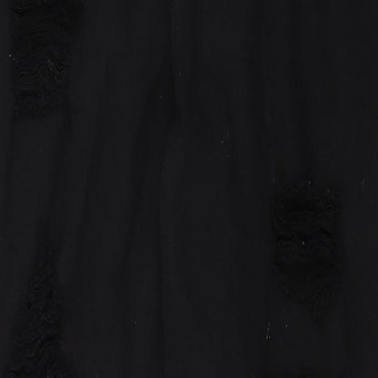 Pretty Little Thing Womens Black  Denim Mom Jeans Size 6 L30 in - Distressed Hems