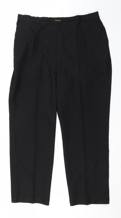 Womens UK Size 14 Papaya Regular Fit  Black Trousers