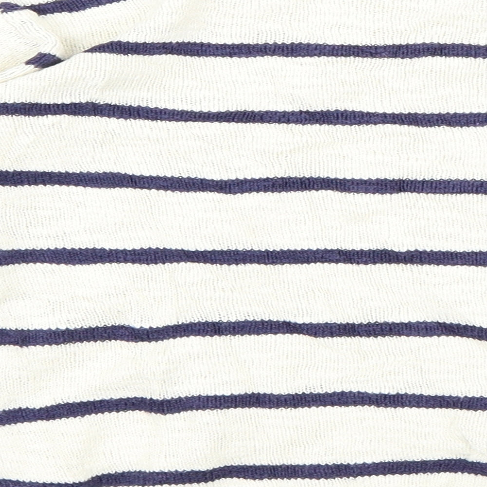 H&M Girls White Striped  Pullover Jumper Size 8-9 Years