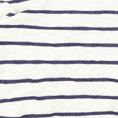 H&M Girls White Striped  Pullover Jumper Size 8-9 Years