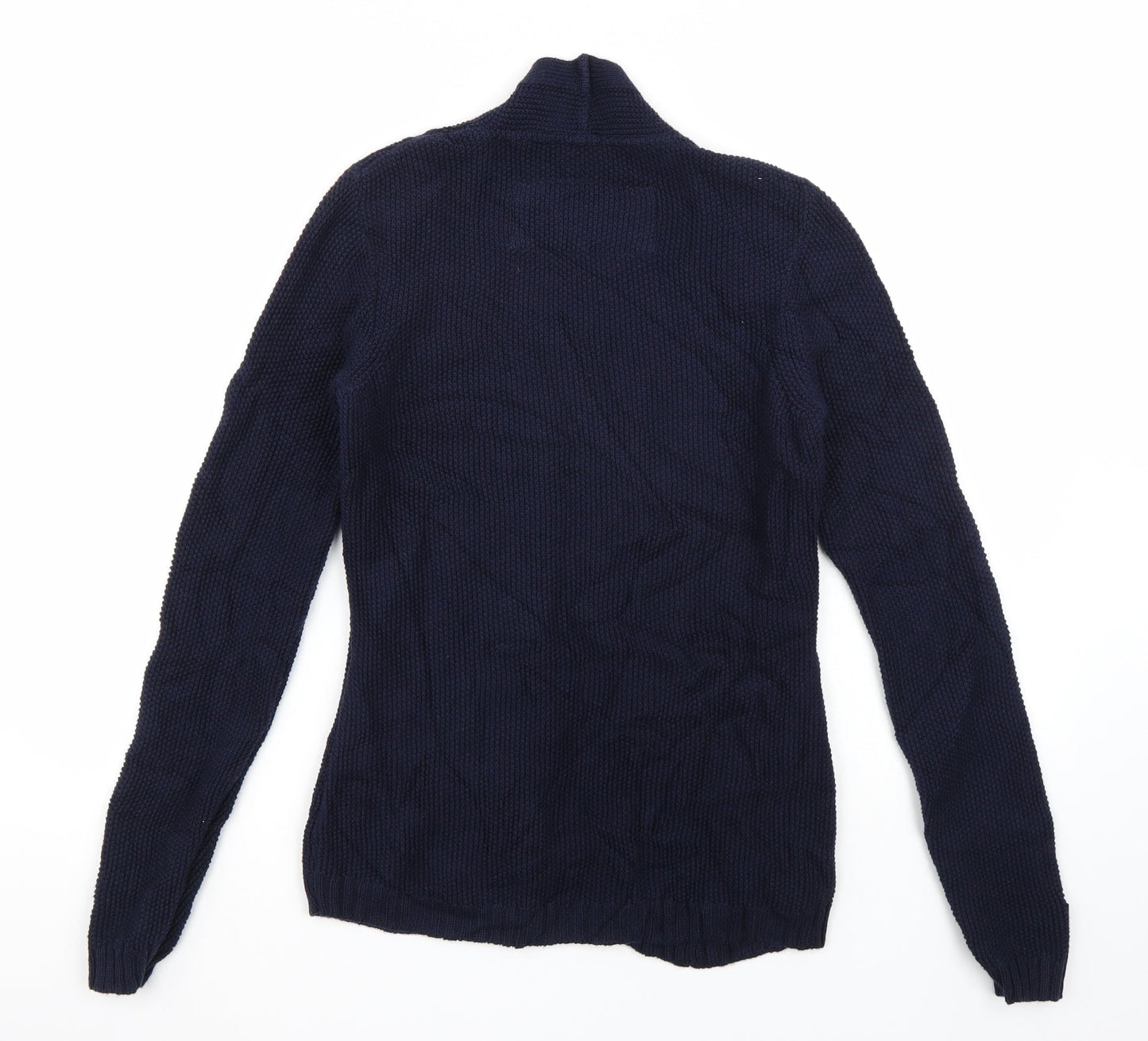 Marks and Spencer Womens Blue Striped  Cardigan Jumper Size 8  - Tshirt Underlay