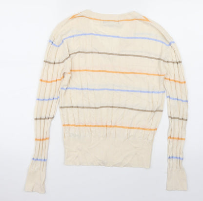 Marks & Spencer Womens Beige Striped  Pullover Jumper Size S