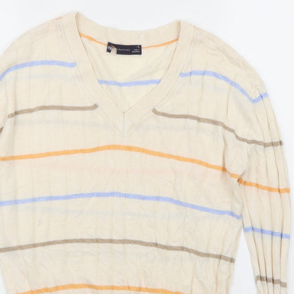 Marks & Spencer Womens Beige Striped  Pullover Jumper Size S