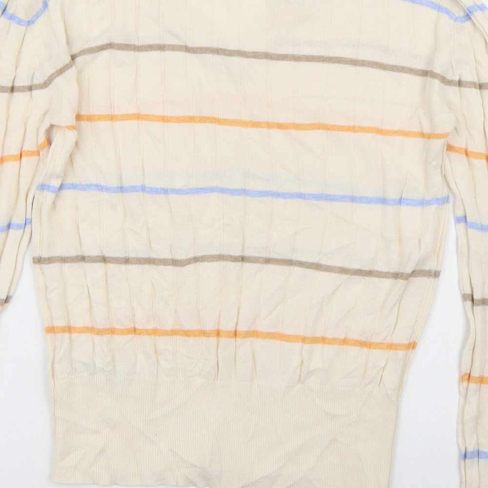 Marks & Spencer Womens Beige Striped  Pullover Jumper Size S