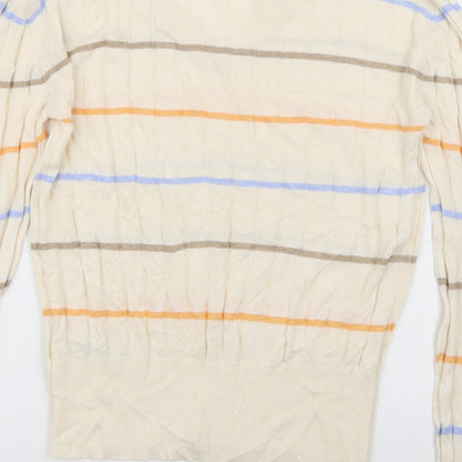 Marks & Spencer Womens Beige Striped  Pullover Jumper Size S