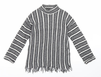 Topshop Womens Black Striped  Pullover Jumper Size 10