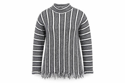 Topshop Womens Black Striped  Pullover Jumper Size 10