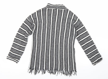 Topshop Womens Black Striped  Pullover Jumper Size 10
