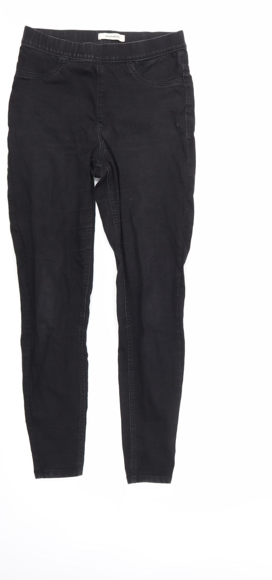 M&S Womens Black  Denim Straight Jeans Size 10 L27 in