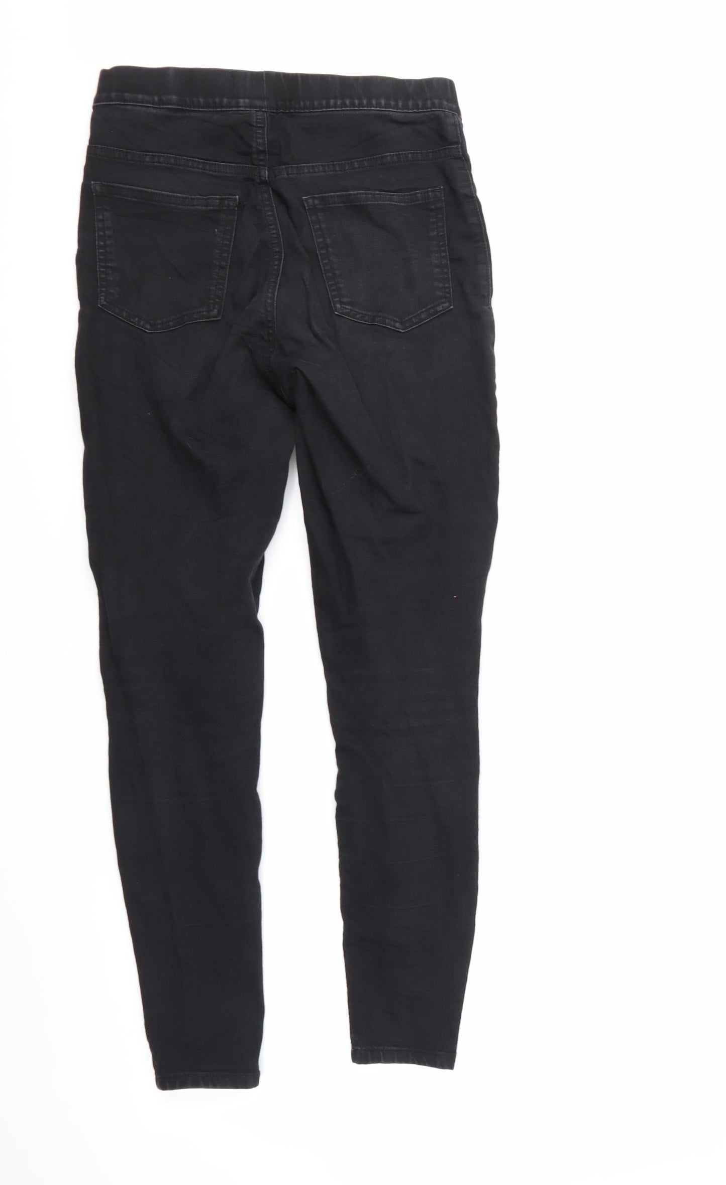 M&S Womens Black  Denim Straight Jeans Size 10 L27 in