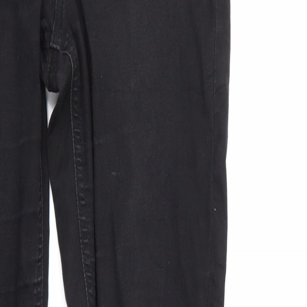 M&S Womens Black  Denim Straight Jeans Size 10 L27 in