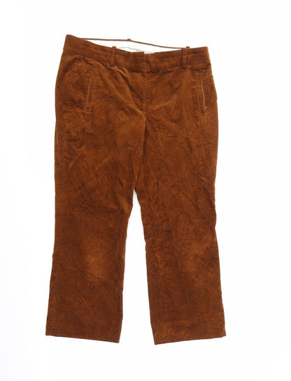 Womens UK Size 32 Preworn Regular Fit Cropped Brown Jeans