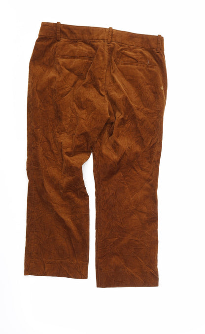 Womens UK Size 32 Preworn Regular Fit Cropped Brown Jeans