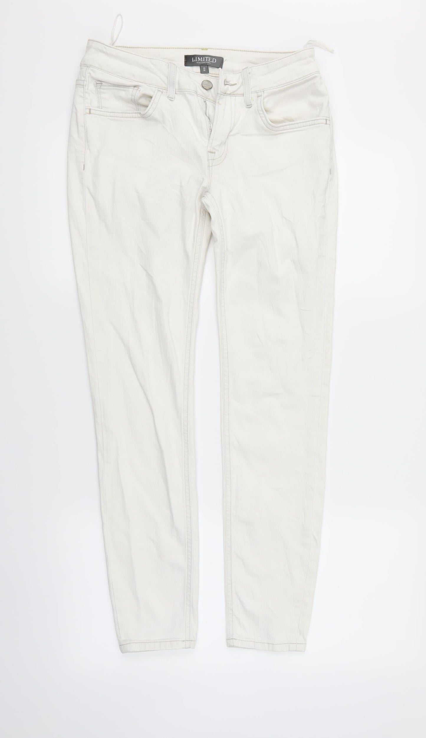 Limited Collection Womens White  Denim Straight Jeans Size 10 L28 in