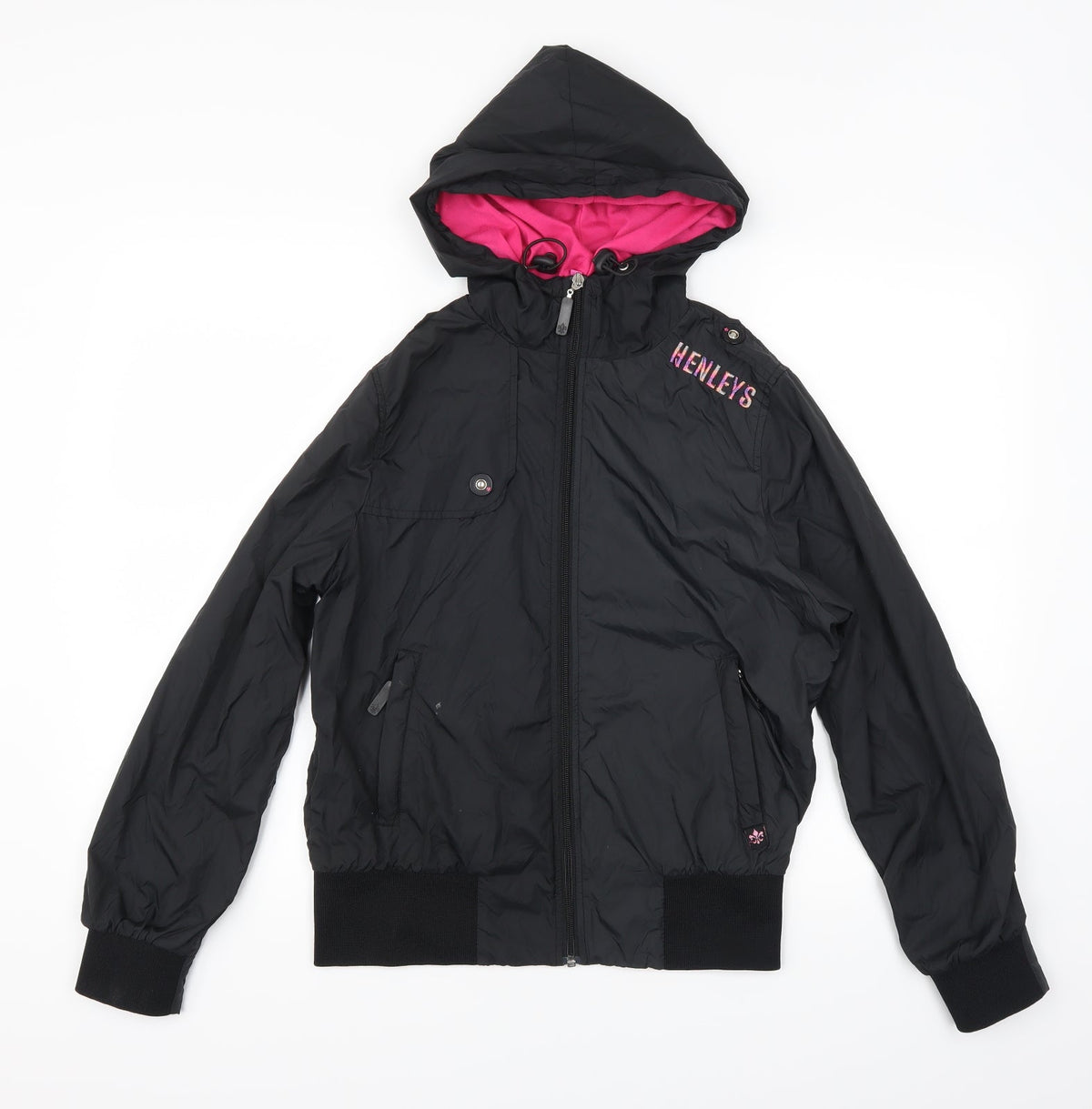 Henleys Womens Black   Varsity Jacket Coat One Size  - size 1