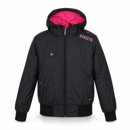 Henleys Womens Black   Varsity Jacket Coat One Size  - size 1