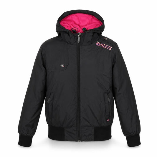 Henleys Womens Black   Varsity Jacket Coat One Size  - size 1