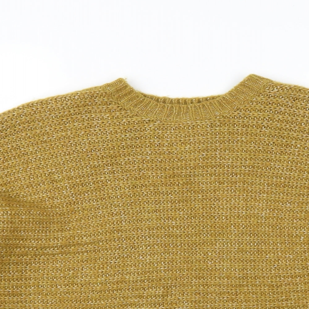 Per Una Womens Yellow   Henley Jumper Size 14