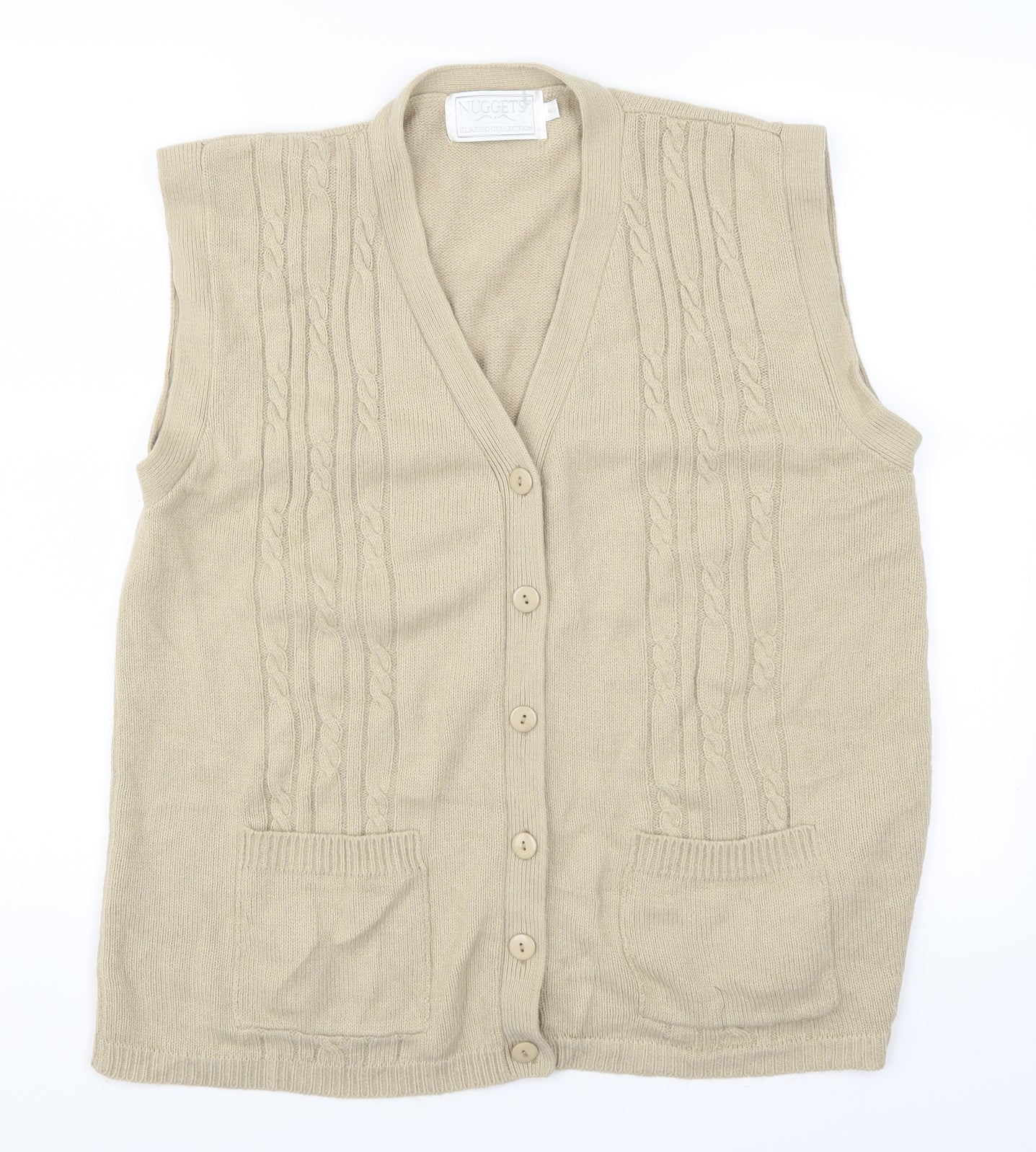 nuggets Mens Beige   Cardigan Jumper Size M  - M/L