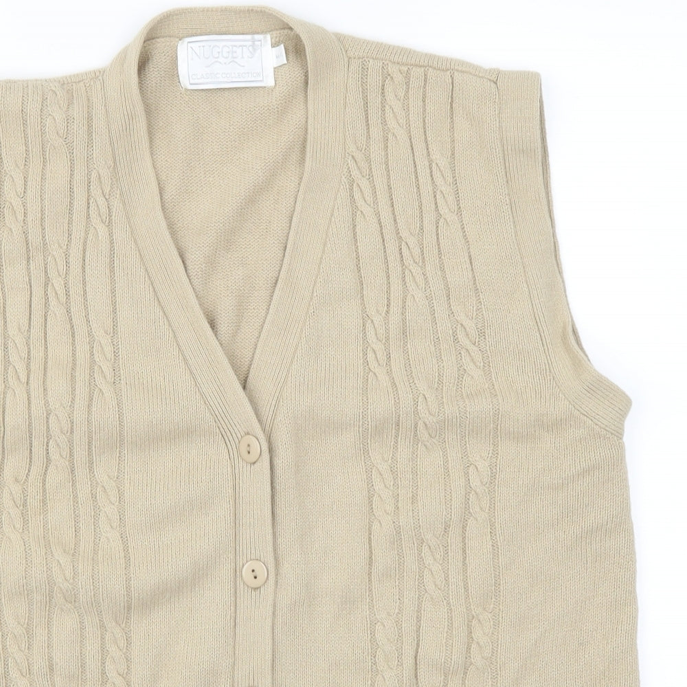 nuggets Mens Beige   Cardigan Jumper Size M  - M/L