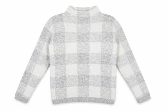 Peacocks Womens Grey Plaid  Pullover Jumper Size M