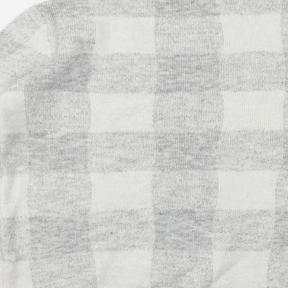 Peacocks Womens Grey Plaid  Pullover Jumper Size M